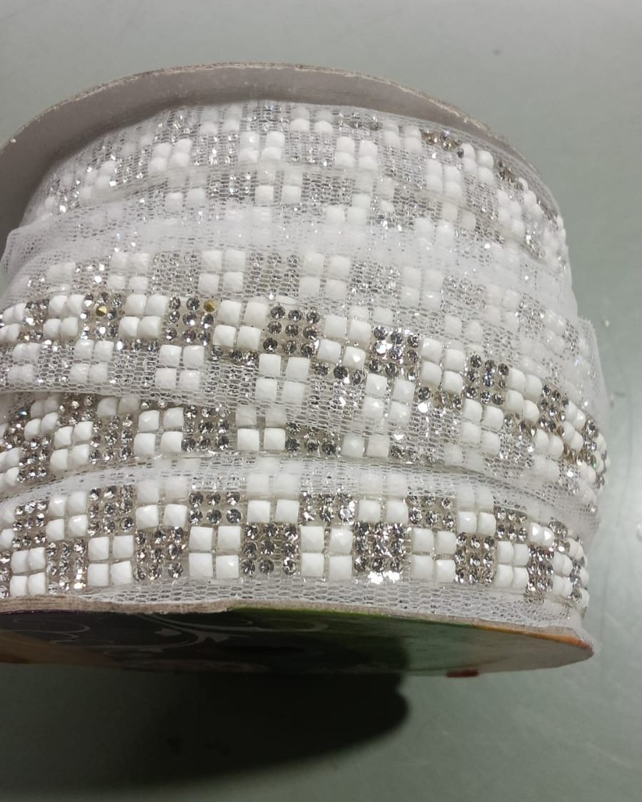 Pearl & Crystal Mosaic Lace